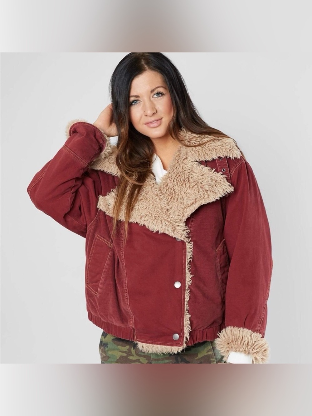 Free People Owen Sherpa Denim Jacket